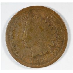 1869 INDIAN ONE CENT GOOD NICE CLEAR DATE + DETAIL
