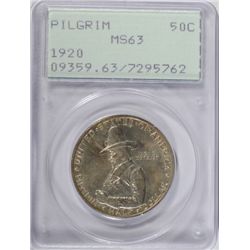 1920 PILGRIM HALF DOLLAR PCGS MS63 OLD RATTLER HOLDER