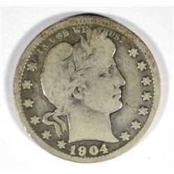 1904-O BARBER QUARTER VG