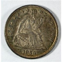 1859 HALF DIME ORIGINAL CH BU+
