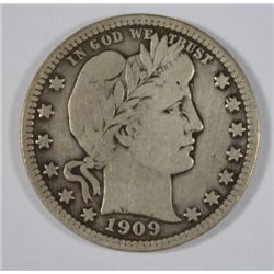 1909 BARBER QUARTER FINE