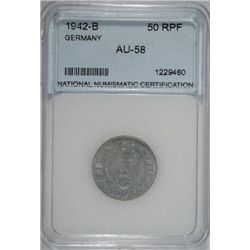 1942 B GERMANY 50 RPF NNC AU58