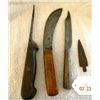 Image 1 : Three knives and one Iron Arrow Point