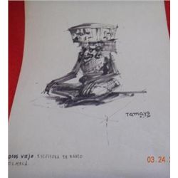 Tamayo Pen and Ink Painting, 1930.