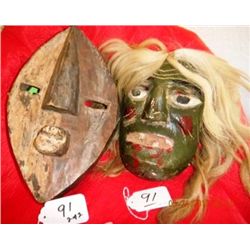 Two Wood Masks -