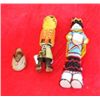 Image 1 : Pueblo Pottery Shoe, Zuni Beaded Doll, and Hopi Kachina Doll.