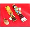 Image 2 : Pueblo Pottery Shoe, Zuni Beaded Doll, and Hopi Kachina Doll.