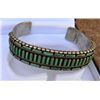 Image 1 : Sterling Silver Bracelet with Petipoint Turquoise, Signed by Cal Erstace