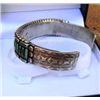 Image 2 : Sterling Silver Bracelet with Petipoint Turquoise, Signed by Cal Erstace