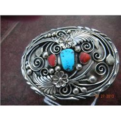 Navajo Silver Belt Buckle Sterling Silver