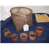 Image 1 : Birch Bark Basket with Six Napkin Rings