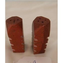 Pair of Catlinite Salt and Pepper Shakers.