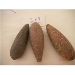 Three California Plummet Stones