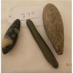 Three California Plummet Stones