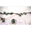 Image 1 : Navajo Sterling and Turquoise Nugget Necklace