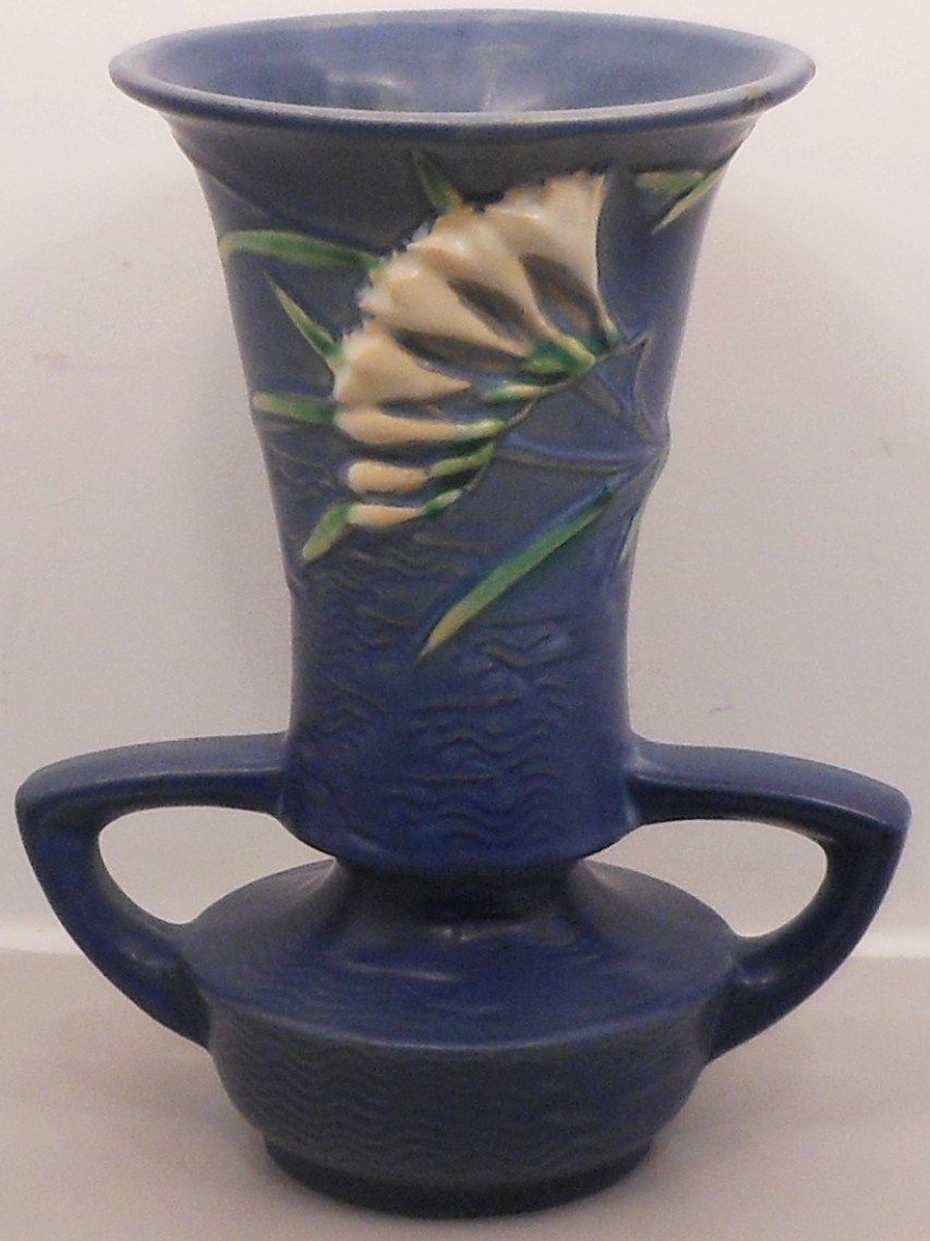 Roseville Blue Freesia Vase 1247”