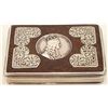 Image 1 : Rare English Silver & Wood Snuff Box with Ivory Panel