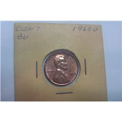 1963D BU Licoln Cent