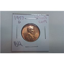 1957D BU Wheat Cent