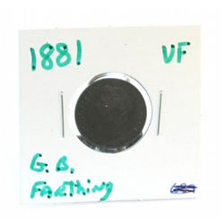 1881 Great Britain Farthing---VF