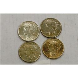 Four Peace Dollars - 1923S, 1923D and (2) 1923