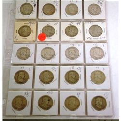 20 Franklin Half Dollars - 1948D
