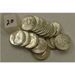 20 Kennedy Half Dollars - 1964