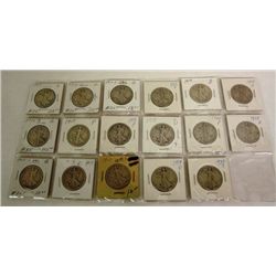 17 Walking Liberty Half Dollars - Various Dates - 1916-1920