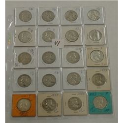 Sheet of 1953P (20) Franklin Half Dollars