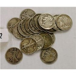 Twenty Walking Liberty Half Dollars