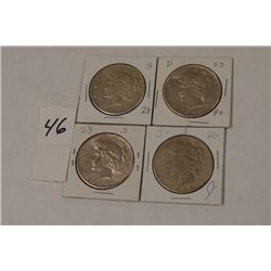 Four Peace Dollars (2) 1923S, (1) 1926S & 1923P