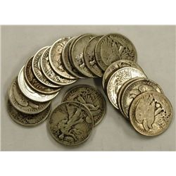20 Walking Liberty Half Dollars 1940's