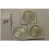 Image 1 : Three Peace Silver Dollars 1923P,1925, 1925P