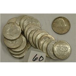 Twenty Kennedy Half Dollars 1964