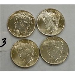Four Peace Dollars 1922