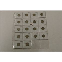 Eighteen V Nickels 1896-1912D