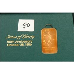 100th  Anniversary Statue of Liberty Copper Ingot