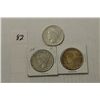 Image 1 : Three Silver Peace Dollars (2) 1925 and 1935P