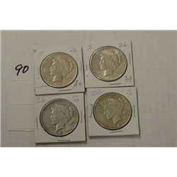 Four Peace Dollars 1926S