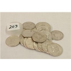 Twenty 1952 Franklin Half Dollars