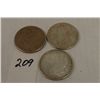 Image 1 : Three Morgan Silver Dollars 1921