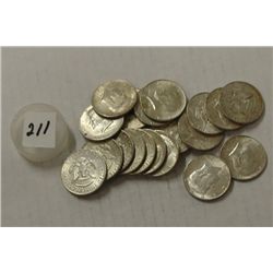 Twenty 1964 Kennedy Half Dollars