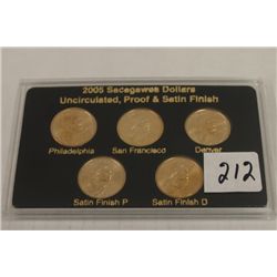 2005 Sacagawea Dollars uncirculated - five