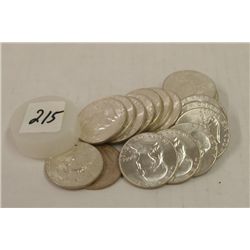 Twenty 1963 Franklin Half Dollars