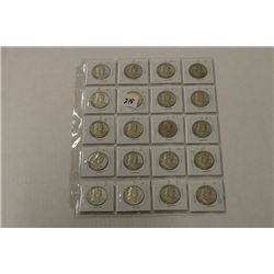 Twenty 1961D Franklin Half Dollars