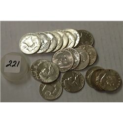 Twenty 1952 Franklin Half Dollars - uncirculated