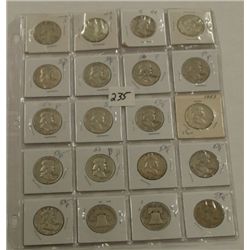 Sheet of Twenty 1953P Franklin Half Dollars