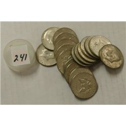 Twenty 1967 Kennedy Half Dollars