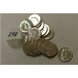 Twenty Kennedy Half Dollars 1964