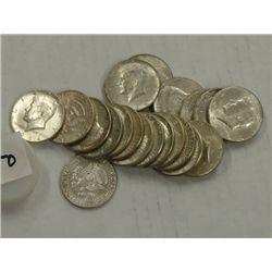 Twenty Kennedy Half Dollars 1964